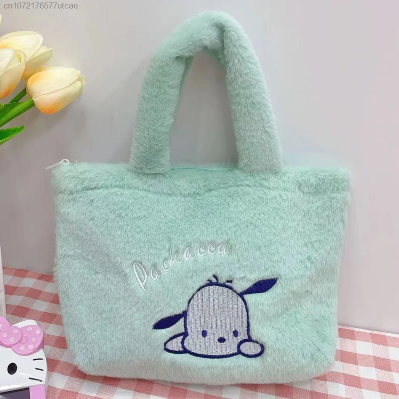 Hello Kitty Pattern Bag, Plush Kawaii Tote Bag, Trendy Storage Handbag -  Temu