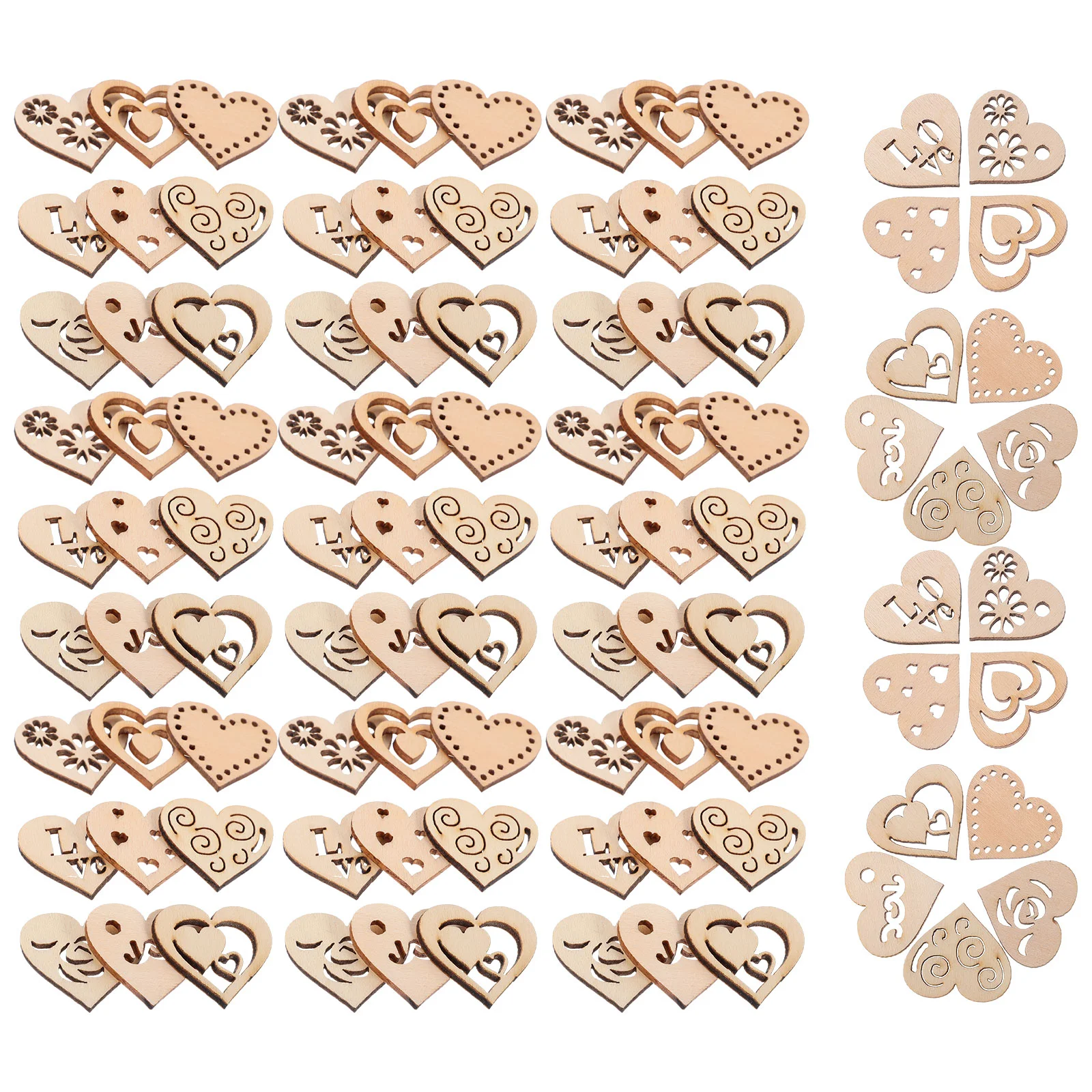

Love Wood Chips Wooden DIY Supplies Decor Heart Slices for Craft Christmas Dining Table Ornaments Crafts
