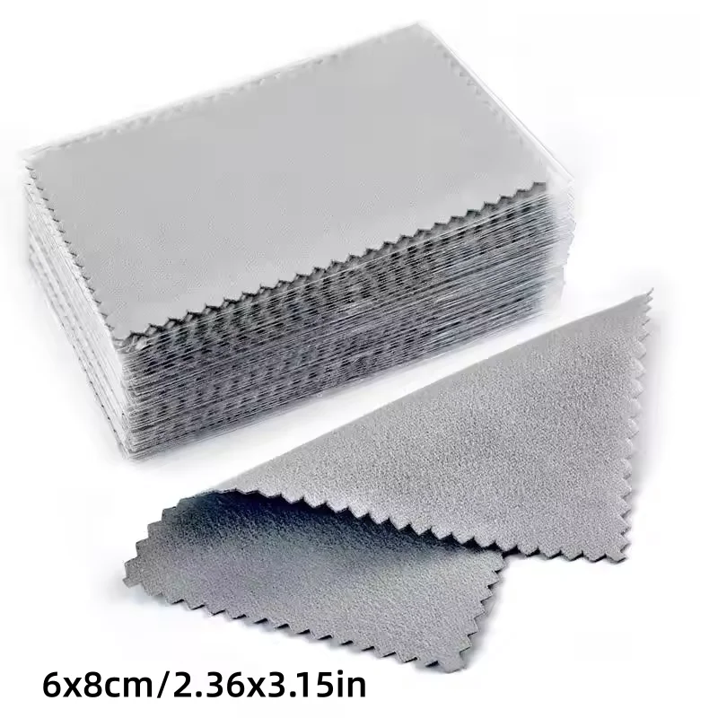 40개/세트 광택 천 실버 컬러 세척 광택 천 부드러운 와이핑 천 실버 골드 보석 도구용