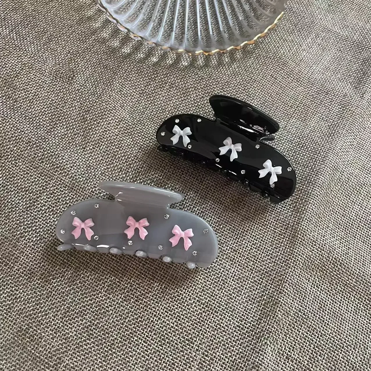 Cute Bow Flower Hair Claw for Women & Girls - Y2K Bowknot Ribbon Crab Clip, Fashion Shark Hair Clips Accessories Tocado  핀