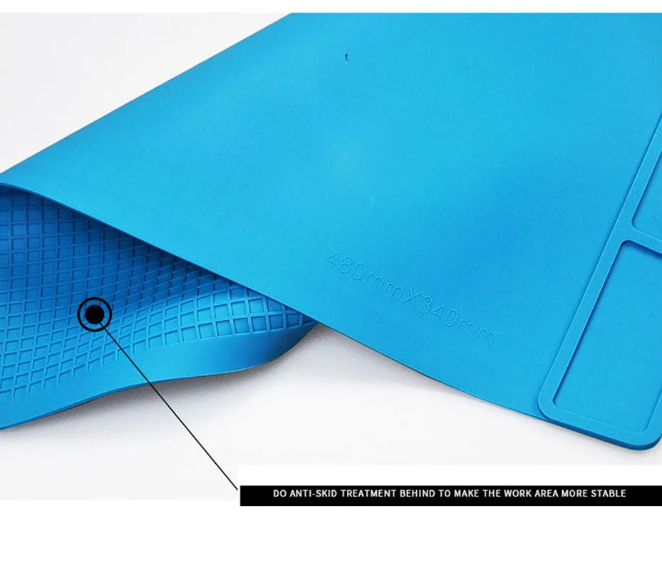 Blue 480X340mm Big Heat Insulation Repair Pad Soldering Work Station Mat Silicon Welding Soldering Maintenance Platform