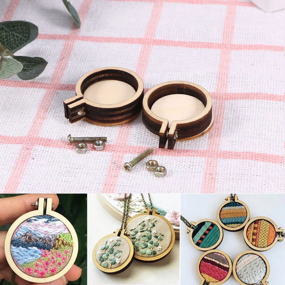 Mini Embroidery Hoop Rings Small Round Wood Embroidery Frame Circle Sewing  Smooth Hoop Rings Decoration Accessory - AliExpress