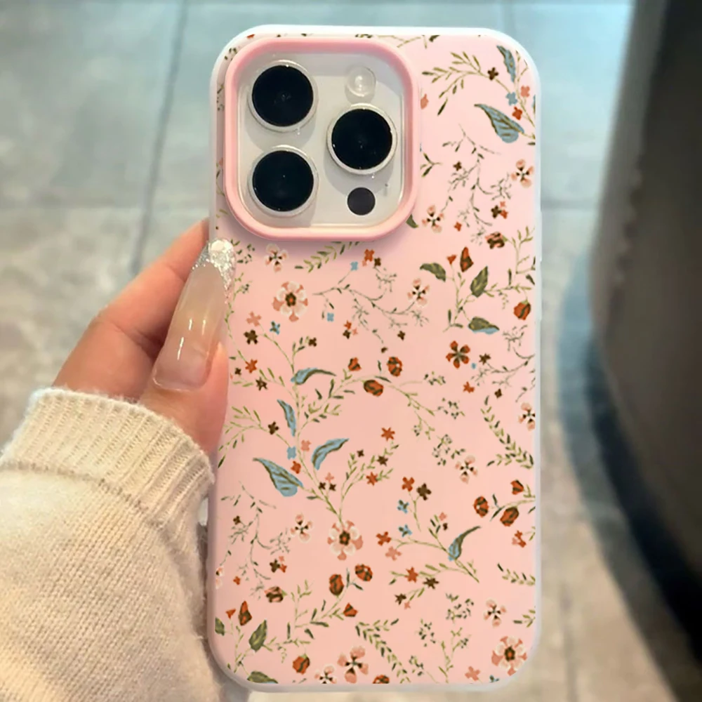 Small Floral Print Silicone Phone Case Cover