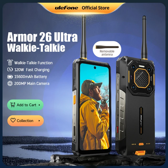 Ulefone Armor 26 Ultra Walkie Talkie 5G Rugged Phone 120W 15600mAh 200MP+64MP +50MP NFC 6.78" FHD+ Waterproof Mobile Smartphone