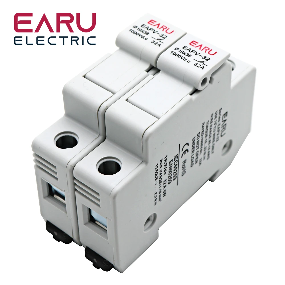 Description Picture 5 of item2P Din Rail Solar PV DC Fuse Holders suitable for 10*38mm DC PV Fuse Link for Solar Photovoltaic System Protection Protector