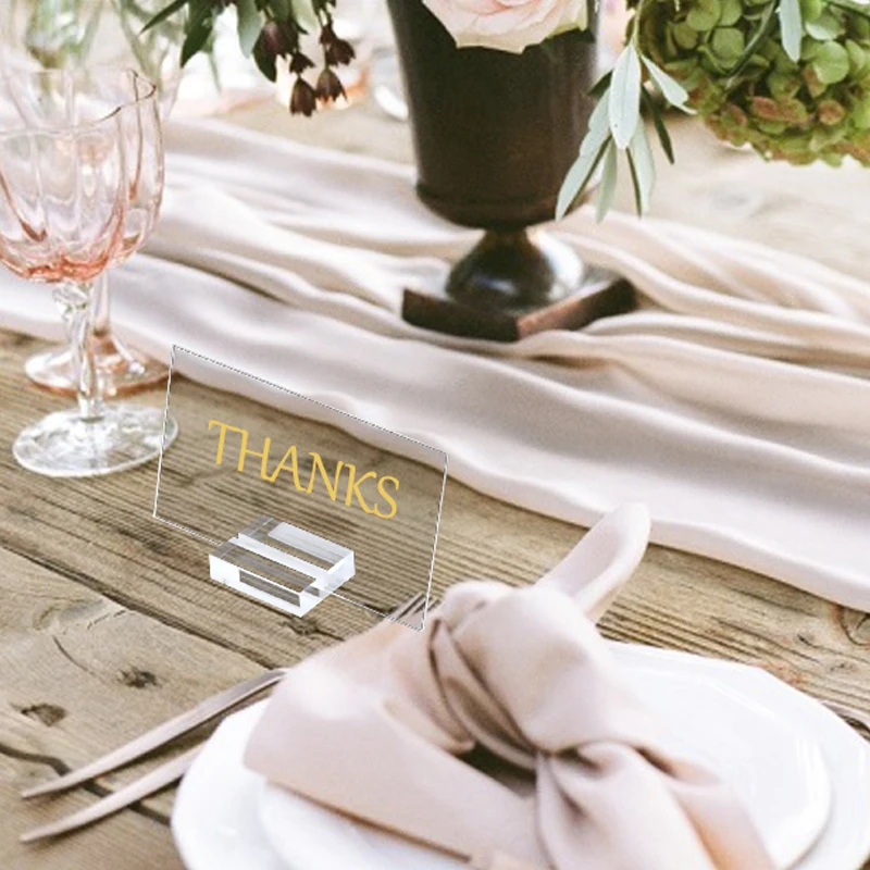 Acrylic Stands Place Card Holders Table Number Stands Card Display 10Pcs For Table Wedding Photos Office Home Decoration Tools place card holders acrylic sign holders