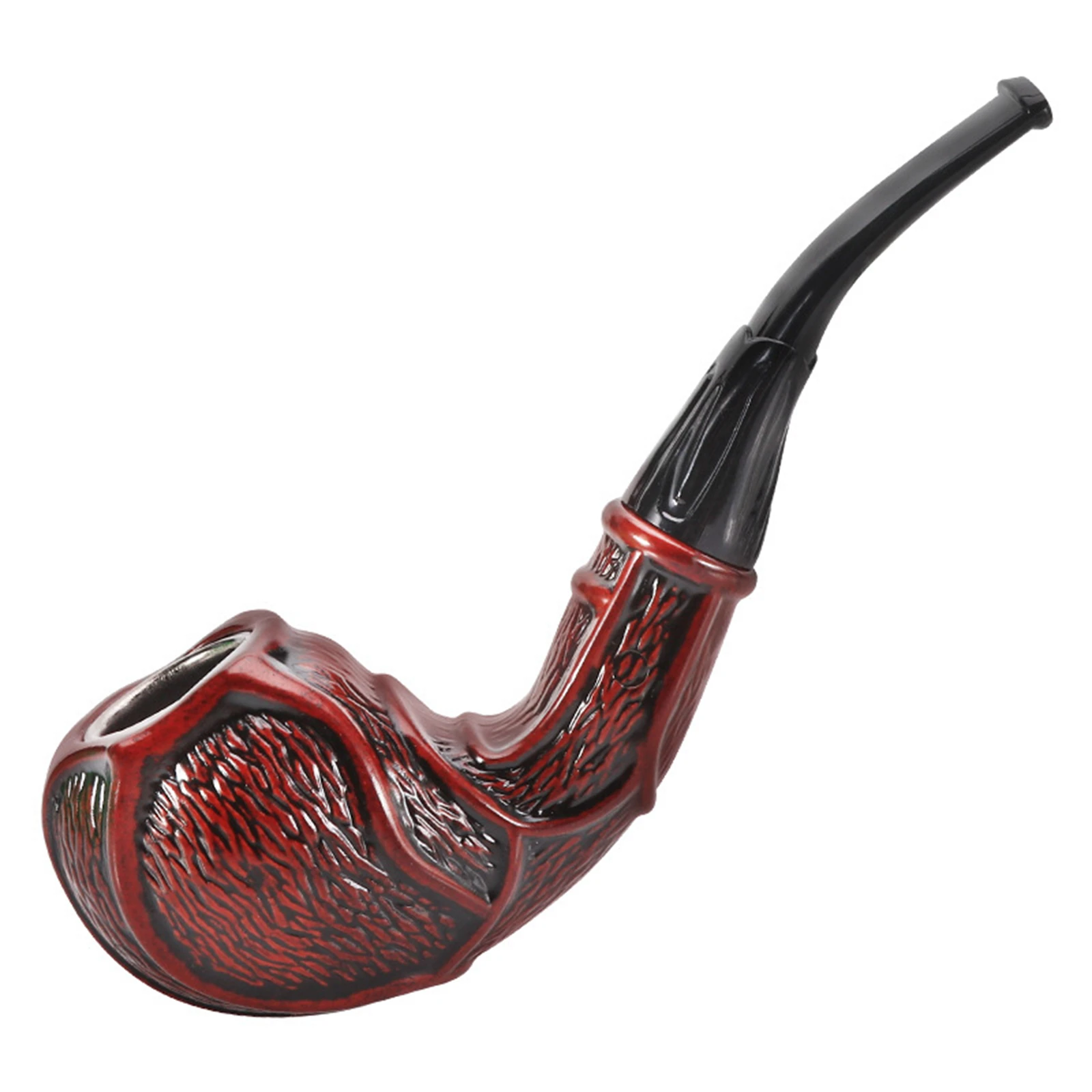 Tobacco Pipe Herb Smoking Pipe Smoking Pipe 1pc Tobacco Pipe Resin Wood Old-fashioned Pipe Pot Men's Gift Filter High-grade Carved