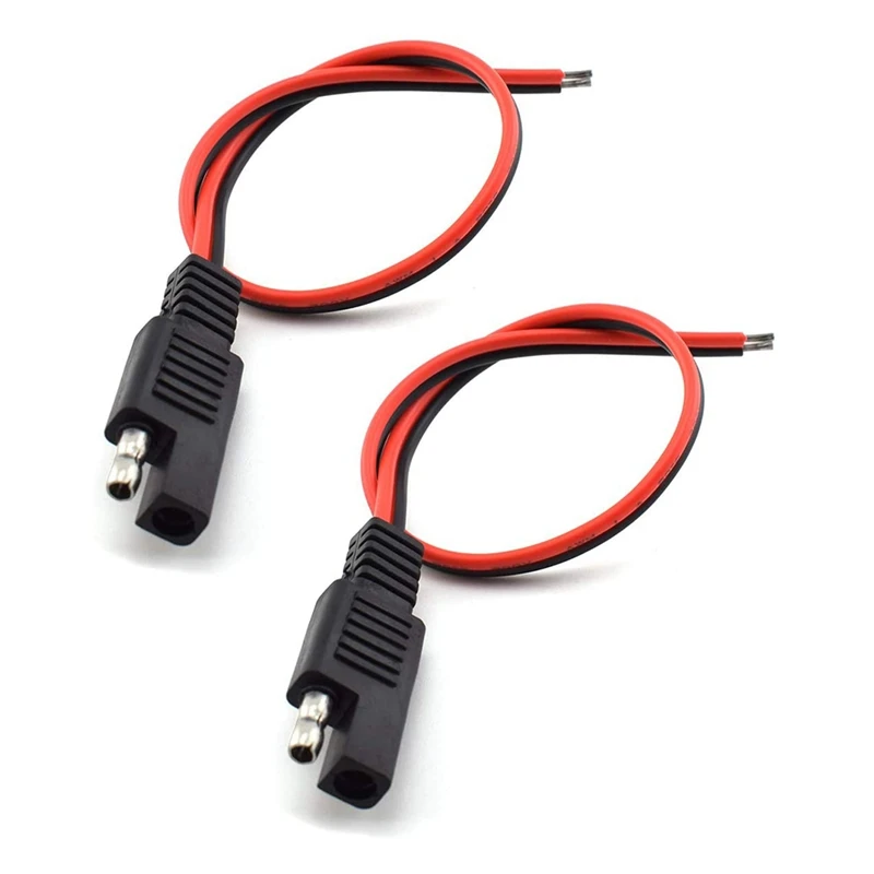 2 Pz 18Awg Sae Cavo Di Prolunga 2-Pin Sae Connettore Rapido Spina Di Scollegamento 10A Pannello Batteria Solare Sae Spina Filo 1Ft/30Cm