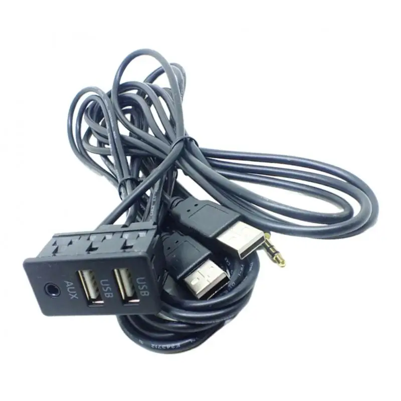 USB AUX 케이블 어댑터 플러시 마운트 오디오 연장 케이블 (유니버설 자동차용, 후면 대시보드 설치)