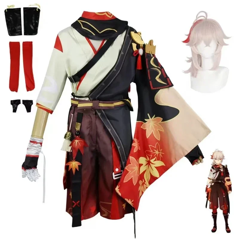 

Game Genshin Impact Kaedehara Kazuha Cosplay Costumes Anime Figure Halloween Costumes for Women Man Wig Role Play Clothing