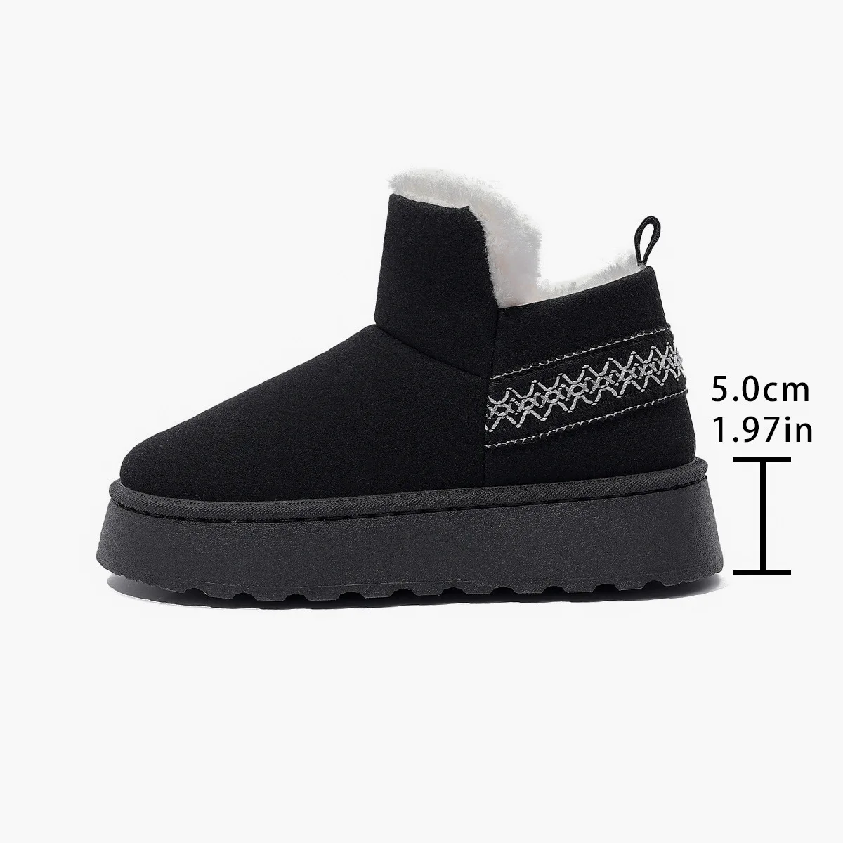 Thick Plush Platform Snow Boots for Women Winter Warm Fur Cotton Padded Shoes Woman Faux Suede Slip On Ankle Botas De Mujer 2025