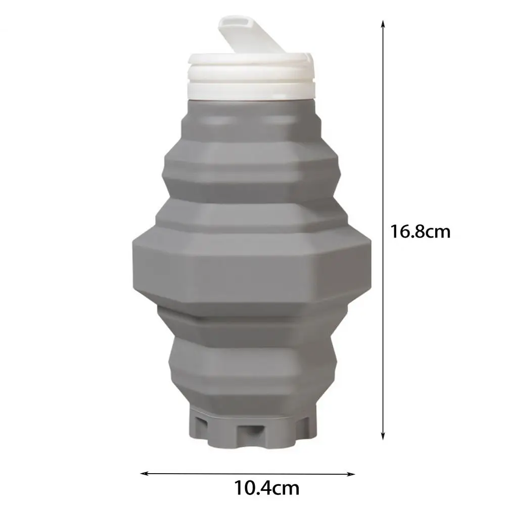 500ML Collapsible Water Bottle Hexagon Folding Travel Bottle Food Grade Drinking Cup BPA Free Silicone Camping Sports Cup