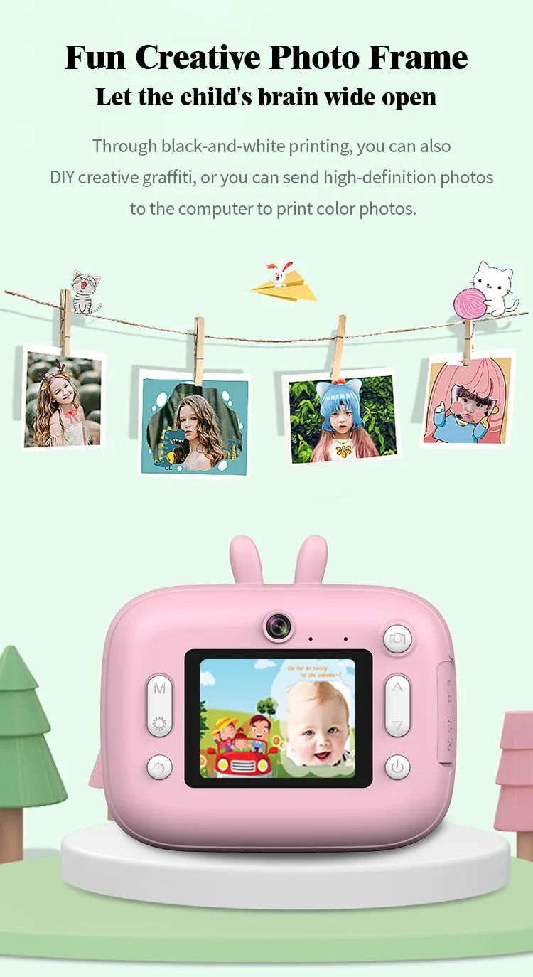 Thermal Photo Video Print Camera Front Back Dual Thermal Inkless Hd Photo Video Cartoon Mini Kids Camera Boy Girl Birthday Gift 18 Thermal Photo Video Print Camera Front Back Dual Thermal Inkless Hd Photo Video Cartoon Mini Kids Camera Boy Girl Birthday Gift