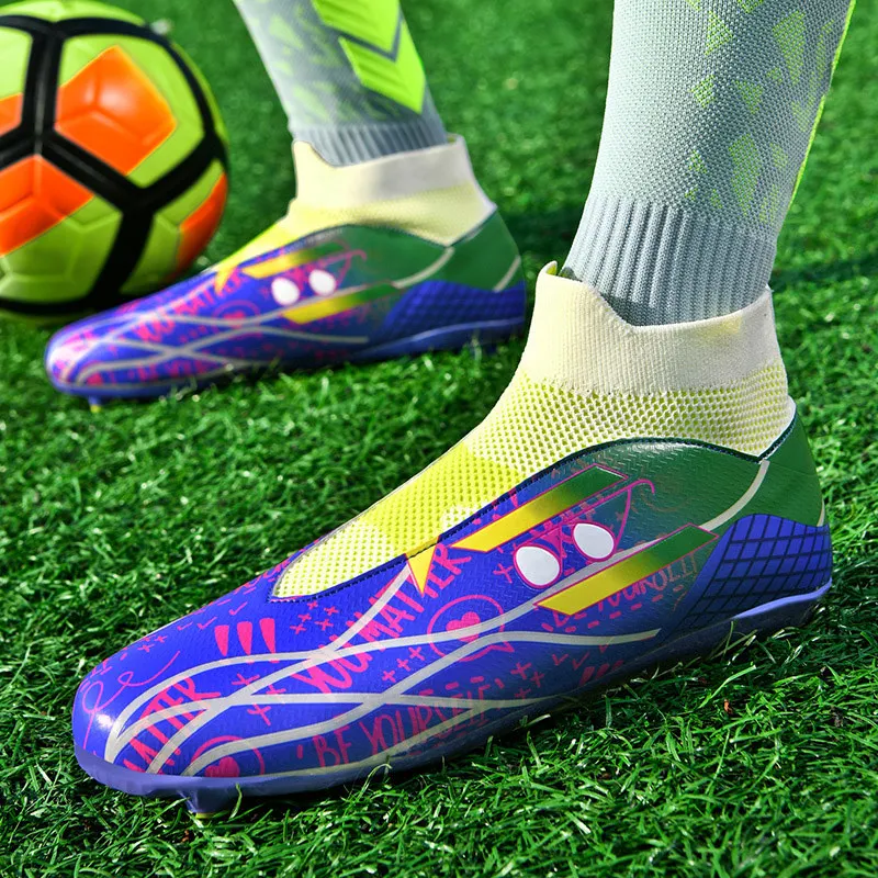 Fashion Colors Superstar Soccer Boots Men Spikes Sneakers Slip on Field Turf Men Football Shoes Trainers Crampons Football Homme