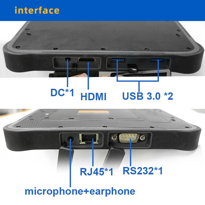 10.1인치 견고한 Windows 태블릿, 8GB/256GB, 450니트 IPS, 1D/2D 바코드 스캐너, IP65 방진