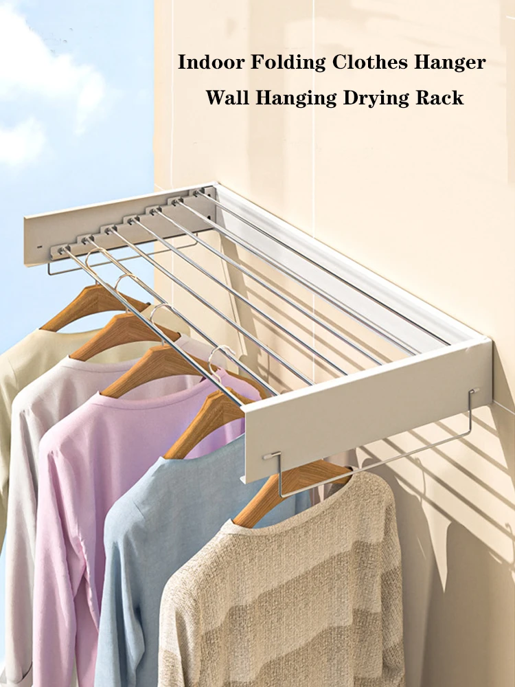 Wall Mounted Clothes Pull Down Laundry Drying Rack Rack Wall