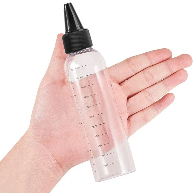 5PCS 30ml-500ml Empty Plastic Transparent Pointed Mouth Graduated Bottles Water Bottle Vape Liquid Dropper Bottle DIY ink tank