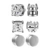 3 Pairs Crystal Strong Magnetic Ear Stud Clip Earrings for Men and Women Punk Round Zircon Magnet Earrings Non Piercing Jewelry 1