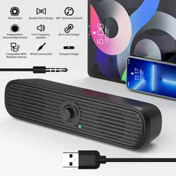 Enhanced Desktop Soundbar with Surround Sound and Powerful Bass - USB Wired Home Stereo Speaker System - 1 (Black With Bluetooth)