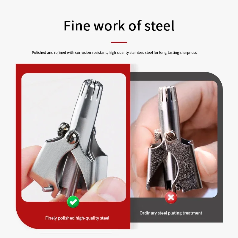Nose Hair Trimmer for Men Stainless Steel Manual