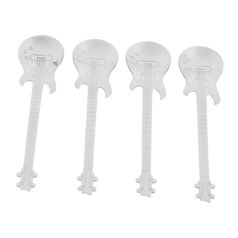

HOT SALE Guitar Coffee Teaspoons,24 Pcs Stainless Steel Musical Coffee Spoons Teaspoons Mixing Spoons Sugar Spoon(Silver)