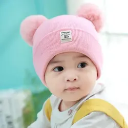 Cozy Winter Knit Pom Pom Beanie for Kids - Warm & Stylish Children's Hat (Pink)