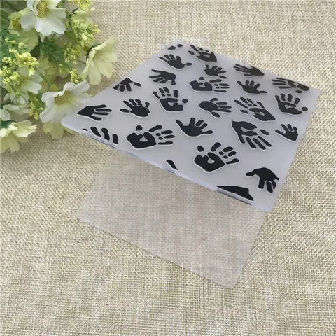 

Plastic Handprint Embossing Folder For DIY Scrapbook Album Card Tool Template
