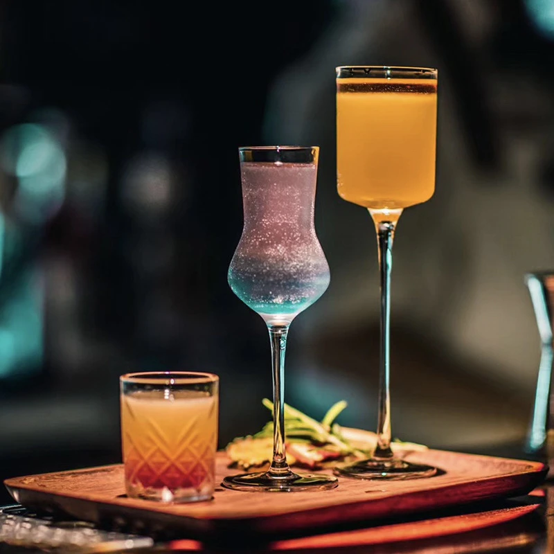Description Picture 4 of item1/2/4 Pcs Cocktail Glass Series Goblet Straight Martini Glass, Personality Champagne Wine Juice Dessert Glasses