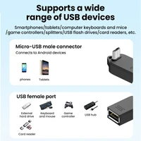 Adaptateur Micro USB OTG USB2.0, adaptateur Micro mâle vers USB A femelle, convertisseur pour téléphone, tablette, clé USB, transfert rapide de données 2