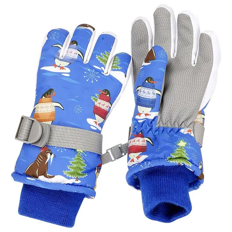 

Warm Ski Gloves Winter Soft Unisex Gloves Kids Winter Cycling Gloves For Cold Weather Girls Boys Children
