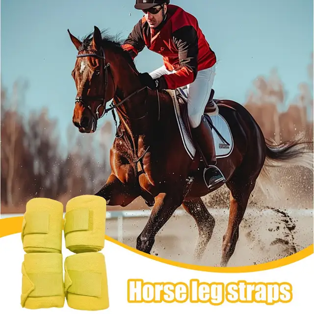 Bandages Wraps For Horses 4 Pieces Elastic Horse Bandages Leg Wraps 98 Inches Soft Equestrian Accessories Front Protector 3