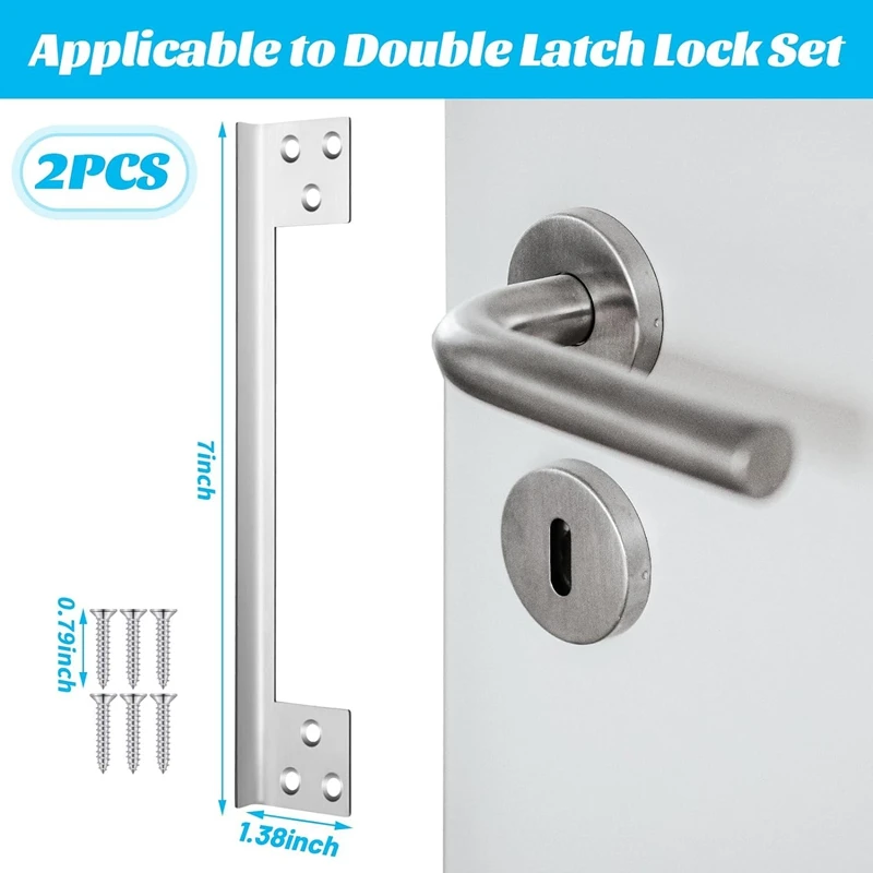 2 Pcs Door Latch Guard Plate Outswing Angle Latch Protector Door Cover Shield L Shaped Security Easy Install