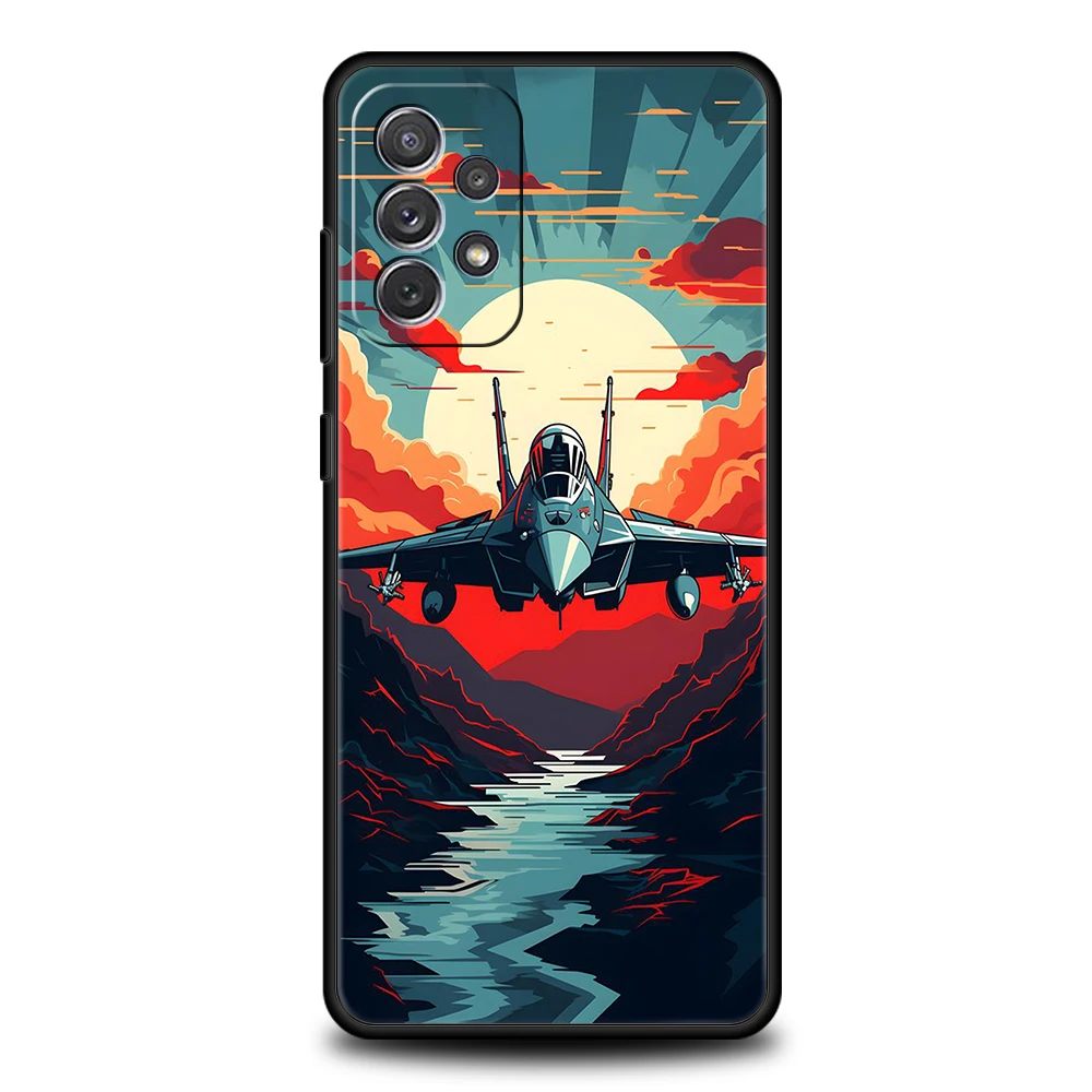 Sky Jet Fighter Handy hülle für Samsung Galaxy A15 A14 A25 A54 A34 A51 A71 A73 A32 A52 A52S A11 A21s A31 A41 5g Soft shell Capas – Detail 4