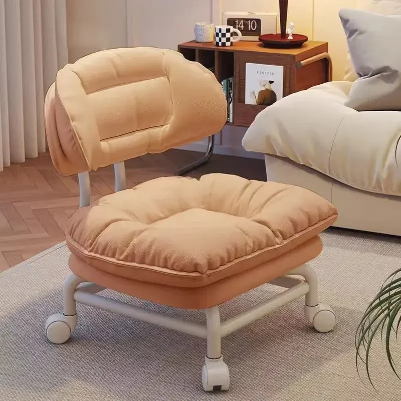 360 degree Roatating Wheel Small Stool Household Pulley Backrest Low Stool Mobile Small Bench Rotating Shoes Seat