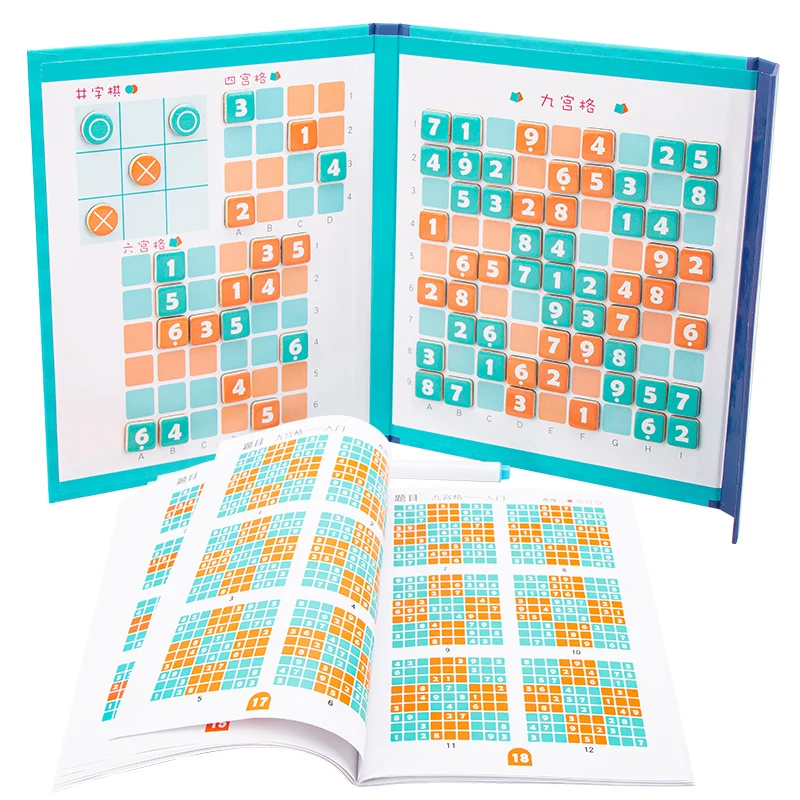 Rompecabezas Digital de Sudoku para niños, juguete educativo de matemáticas, libro magnético, lleno de rompecabezas Digital de madera, juguetes para niños