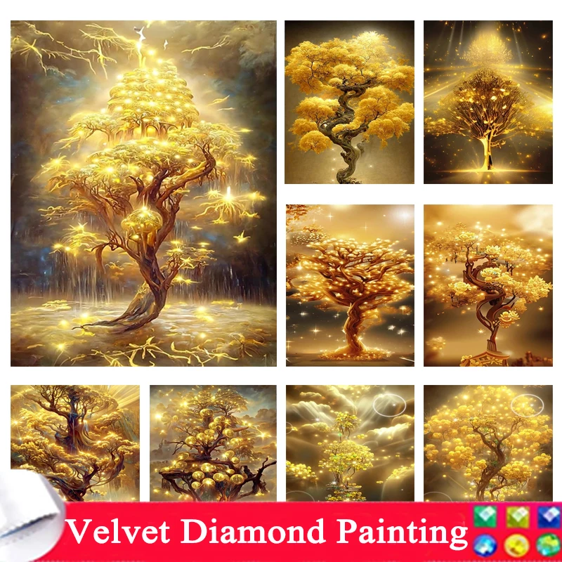 

DIY Fantasy Golden «дерево» Алмазная картина новая коллекция 2023 украшение Алмазная мозаика Вышивка Набор для творчества персонализированные подарки 8