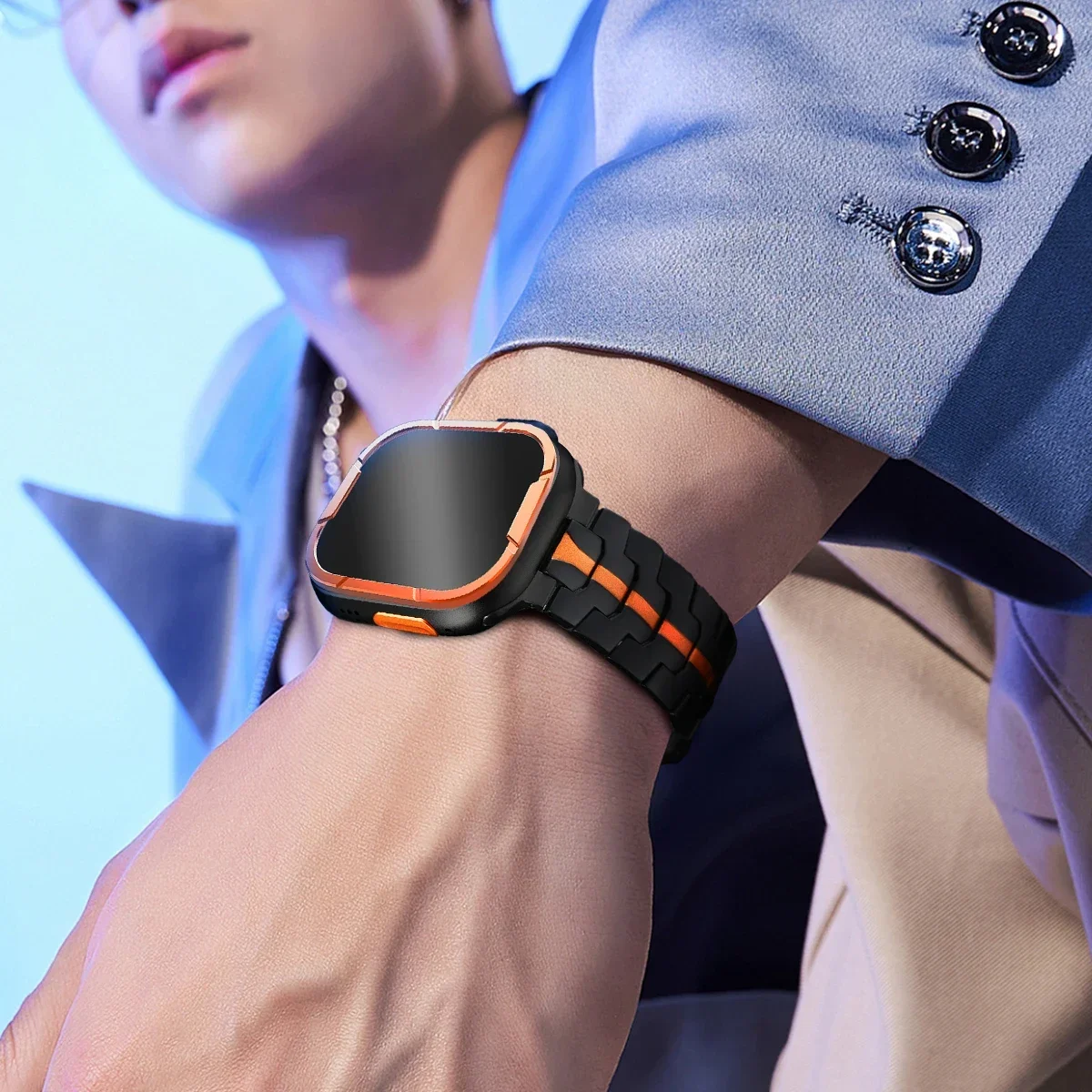 스테인레스 스틸 금속 프레임 + Apple Watch Ultra 1 2 용 유리 iWatch 시리즈 SE 9 Ultra2 용 49mm 범퍼 프레임 하우징 보호대