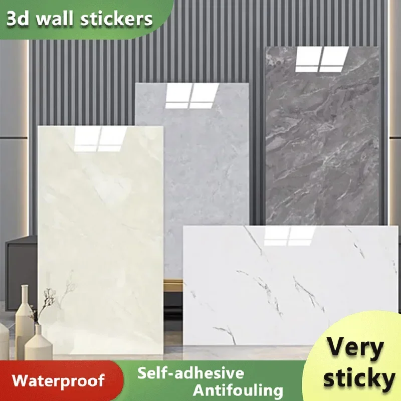 30cmx60cm Wall Stickers Thick Self Adhesive Tiles Floor Stickers Marble Bathroom Ground Waterproof Wall Sticker  PVC Room Wallpa beibehang wall sticker hd pebbles waterproof bathroom floor painting kitchen pvc wall paper self adhesive floor mural wall paper