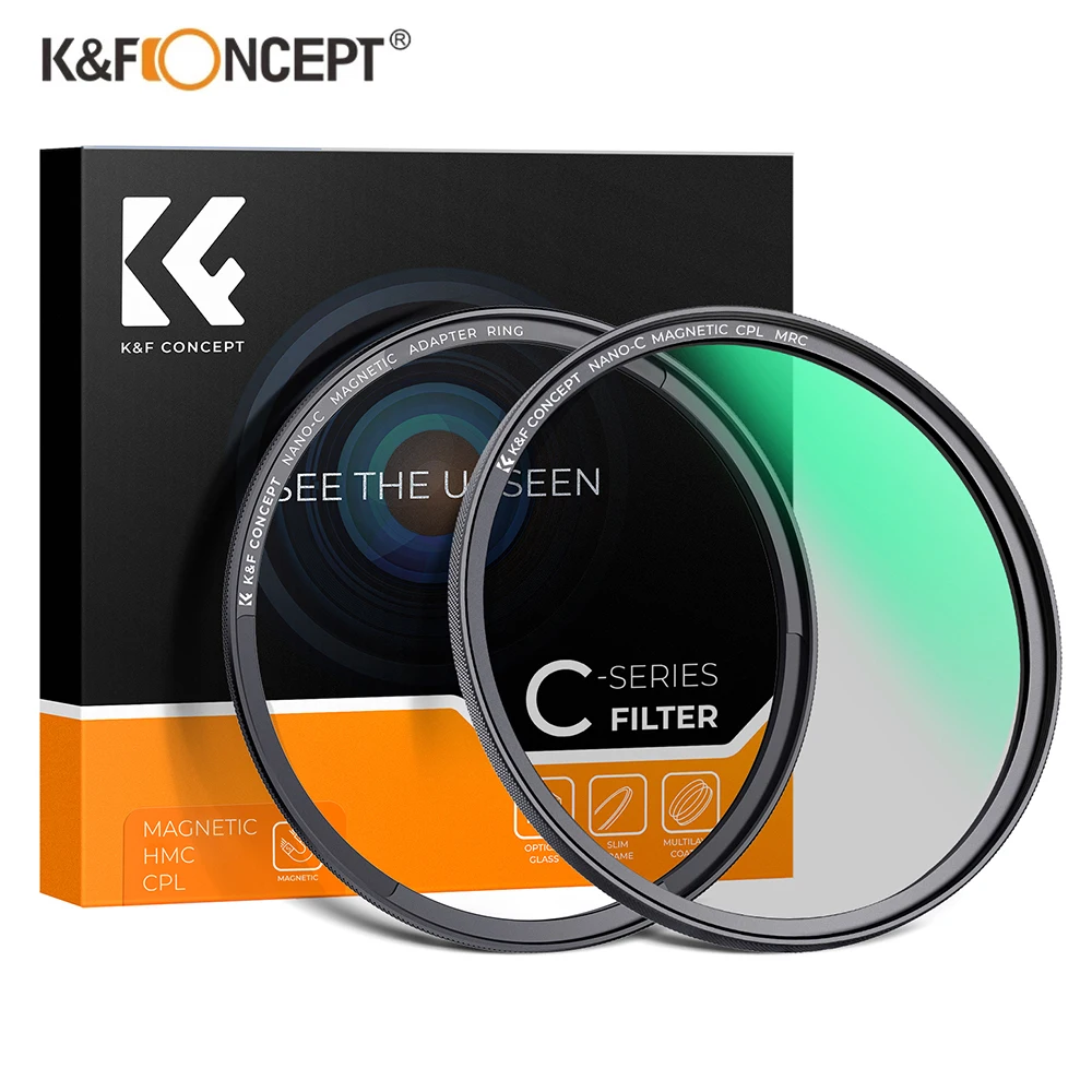 Camera Lens Filter Circular Polarizer Filter Nano-C Magnetic 49mm 52mm 58mm 67mm 72mm 77mm 82mm 18-Layer Coatings K&F Concept camera lens filter,circular polarizing filter,photography filter