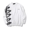 American High Street Design Graffiti Round Neck Sweater Men's Ins Brand Retro Lazy Wind Hole Sweater Street Trend Loose Pullover 3