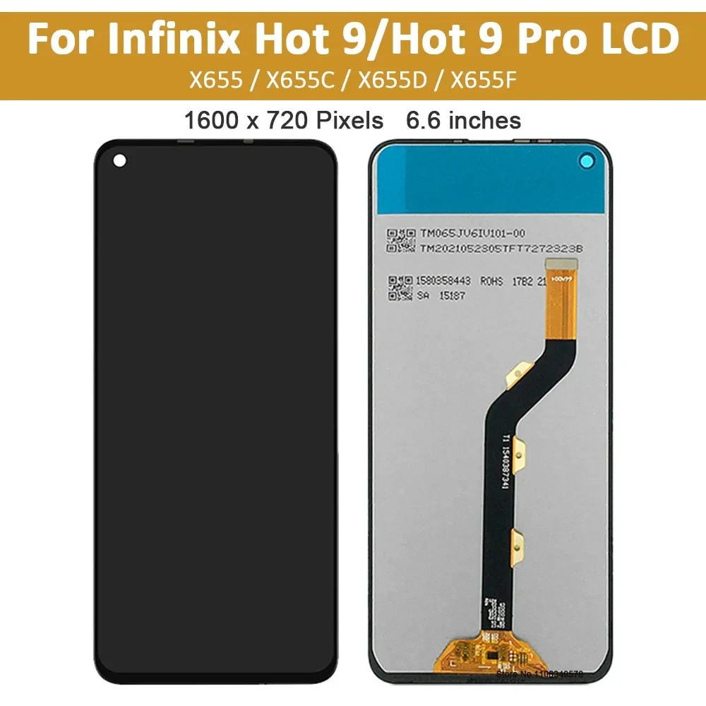 Infinix Hot 9 / Hot 9 Pro X655 X655 c X655 d X655 f LCD ÷ ġ ũ Ÿ  ü   6.6 ġ