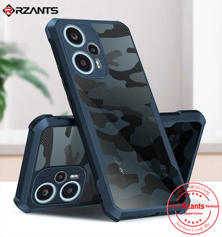 Rzants Per Xiaomi Poco F5 Redmi Note12 Turbo Case Hard [Camouflage Beetle] Hybrid Antiurto Slim Crystal Clear Cover