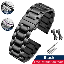 Sleek Stainless Steel Strap for Men and Women - Multiple Width Options (Black)