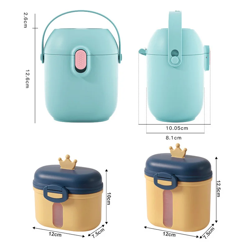 Cute Baby Milk Powder Box Portable Out Sealed Moisture-proof Storage Tank Food Grade PP Milk Powder Compartment