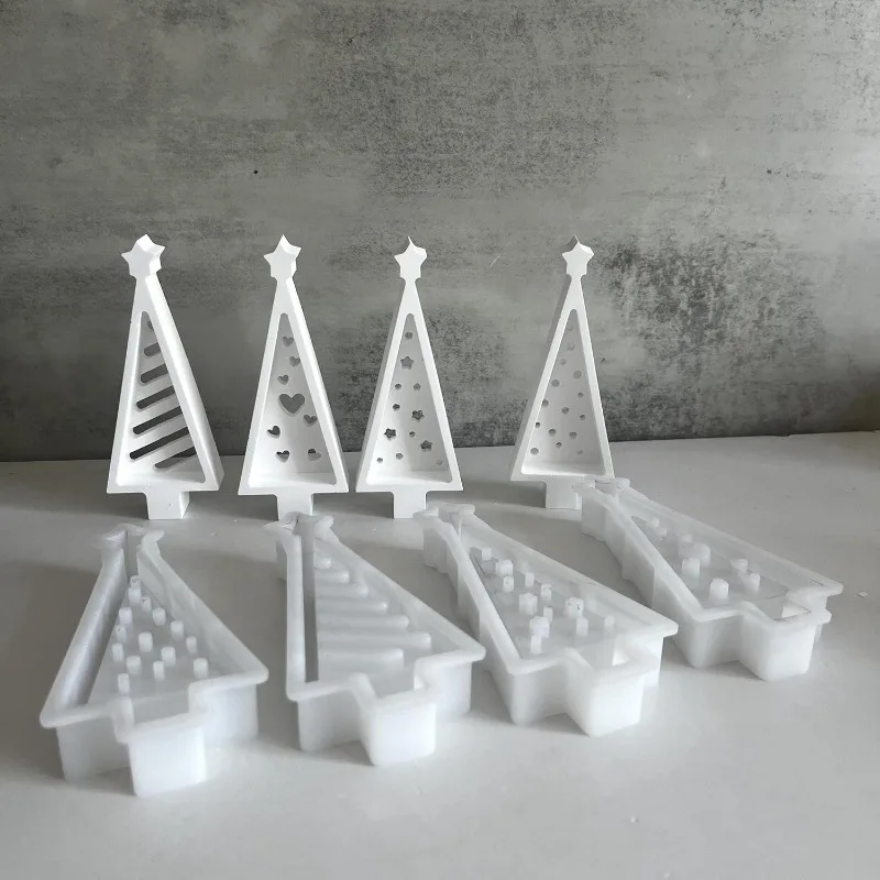 Christmas Day Atmosphere Decorative Lamp Mold Christmas Tree Plaster Ornament Mold Candle Aromatherapy Dropping Decoration Mould silicone mold