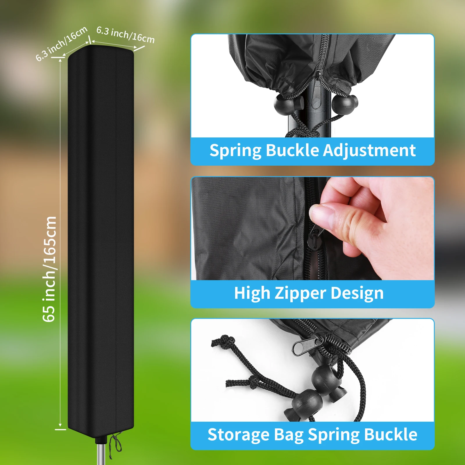 Umbrella Cover Rotary Protective for Clothes Drying Rack Waterproof Weather-Resistant Outdoor Clothesline