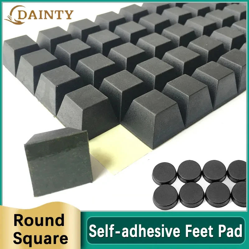 Rubber Furniture Feet Pads Round/Square Self-adhesive Shock Absorber Vibration Absorption Protectors