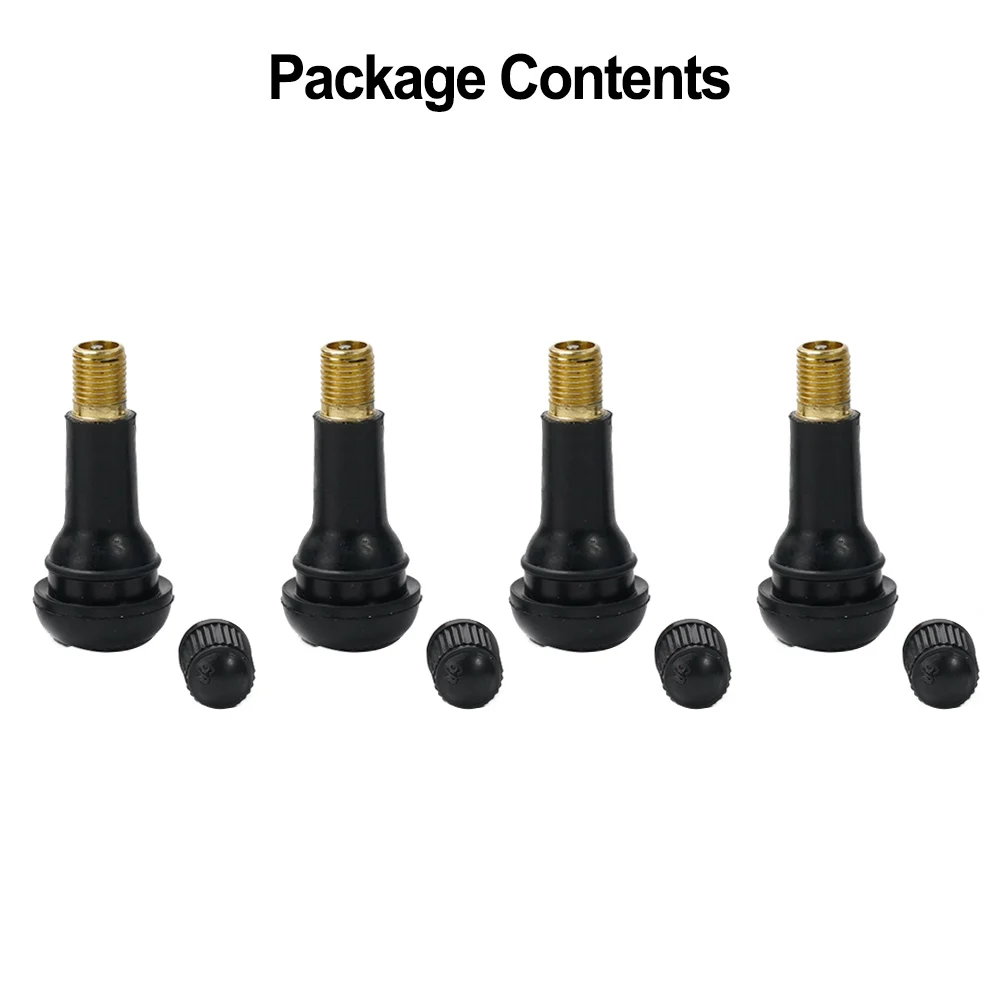 

4X TR413 High Quality Tire Universal Rubber Valve Tubeless Nozzle Wi/ Valve Core Car Vacuum Tire Nozzle Rubber Tubeless