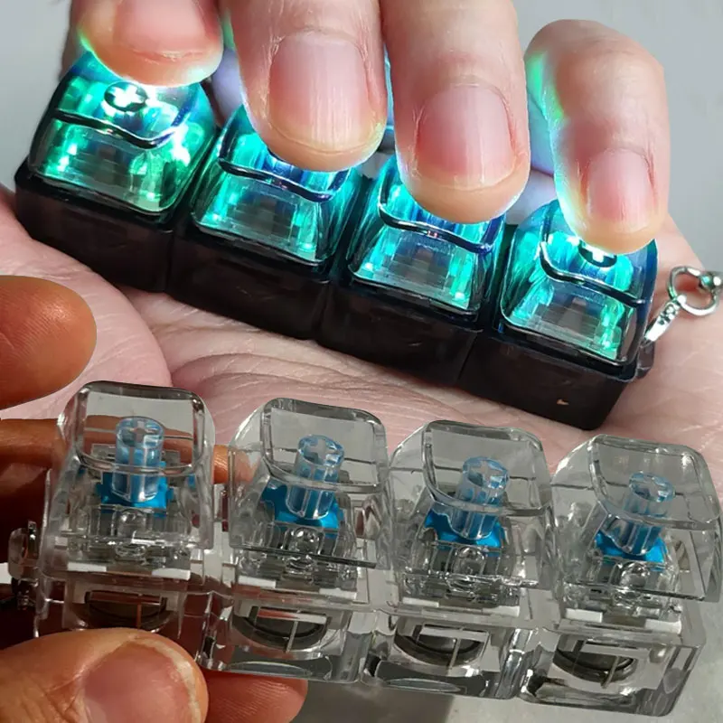 Mechanical Keyboard LED Keychain - Stress Relief & Creative Gift