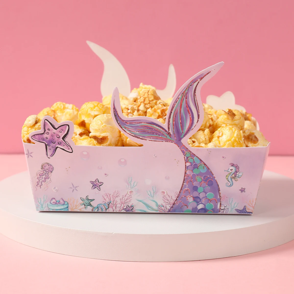 Mermaid-Themed Popcorn Boxes for Birthday and Baby Shower Decorations